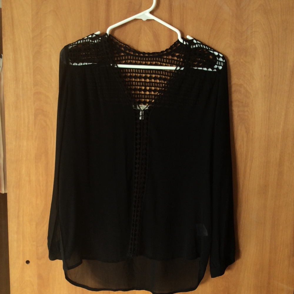 Joie NWOT Lilura Sheer Black Silk Blouse XXS